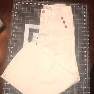 White novelty flare leg jeans. Gap kids size 14